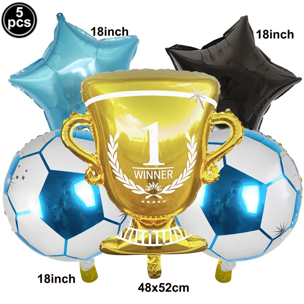 Ballons Aluminium Thème Football — Décoration Fête Anniversaire & Baby Shower Enfant