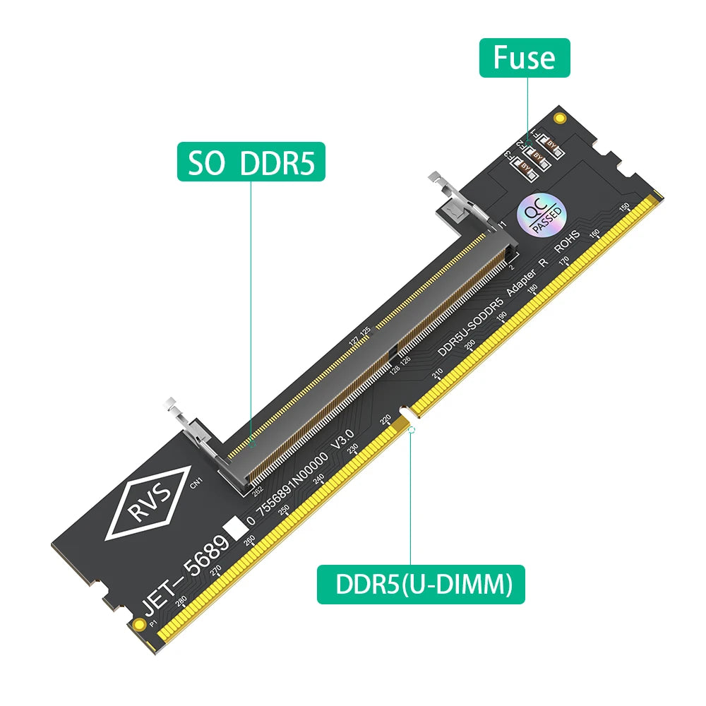 Adaptateur Mémoire SO-DIMM Laptop vers DIMM Desktop — Convertisseur RAM DDR4 PC Bureau