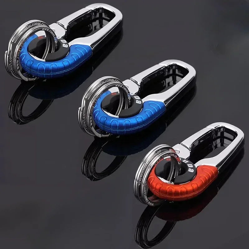Crochet porte-clés pour hommes, boucle en acier inoxydable, mousqueton d'extérieur, outil d'escalade, Double anneau, porte-clés de pêche, accessoires de voiture, 1/5 pièces