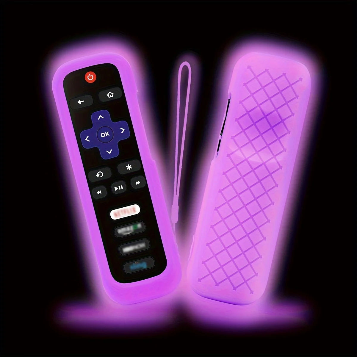 Télécommande lumineuse en silicone avec corde — 1/2/3 pièces, compatible TV universelle