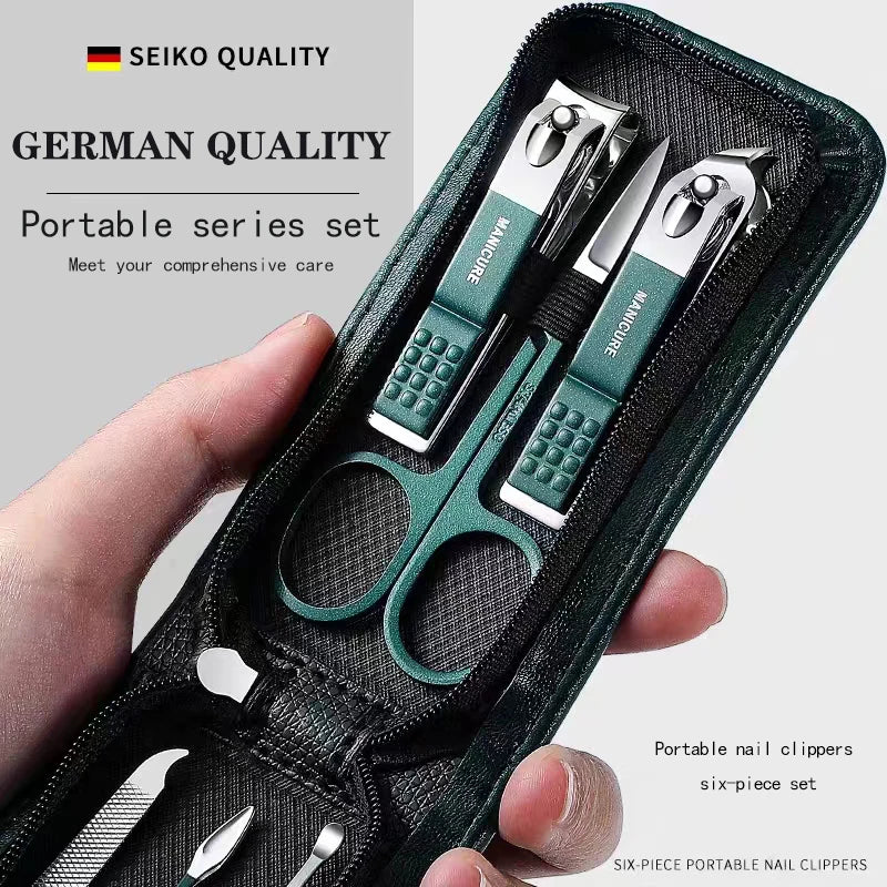 Juego de cortaúñas para hombres y mujeres, cortaúñas especiales, herramientas de belleza para manicura, portátil para el hogar, de alta gama, 6 piezas
