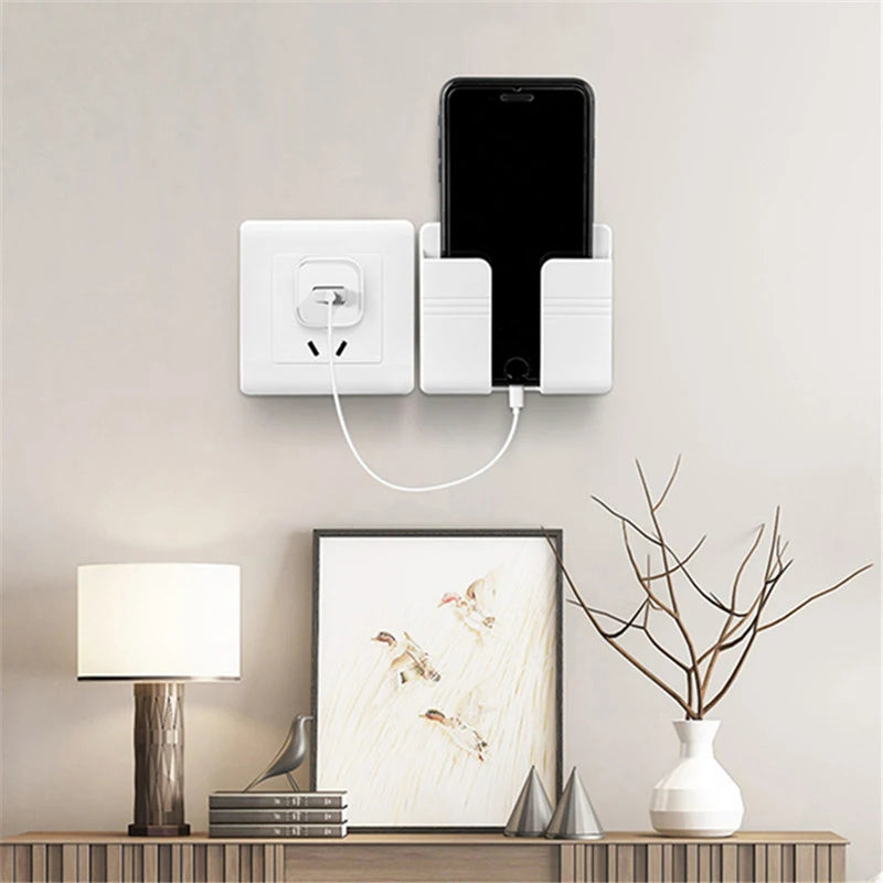 Boîte de rangement murale multifonction, 1 à 4 pièces, organisateur sans poinçon, télécommande TV, bricolage, prise de téléphone portable, support de charge