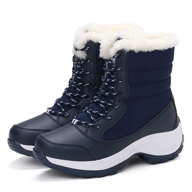 Bottes de Neige Femme à Plateforme Fourrées — Semelle Compensée Imperméable