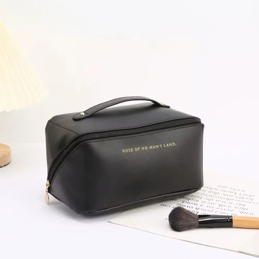 Bolsa de almacenamiento de cosméticos de viaje portátil, bolsa de maquillaje de gran capacidad, impermeable, para belleza y cuidado de la piel, almohada de belleza, neceser