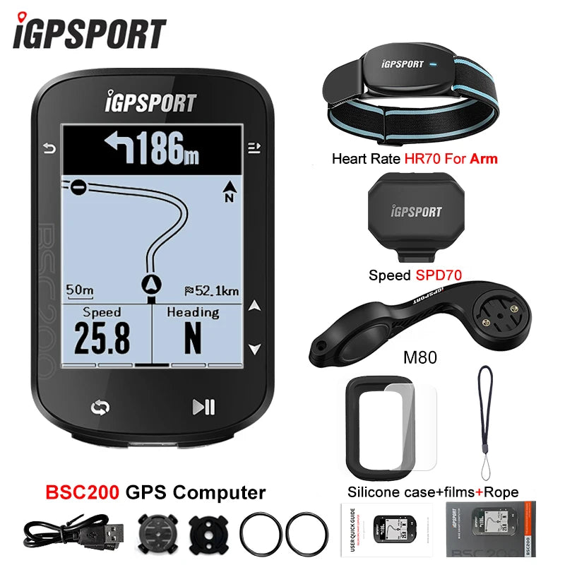 IGPSPORT BSC200 GPS Cycle Bike Computer Wireless Digital Bicycle Speedometer ANT+ Route Navigation Stopwatch Cycling Odometer