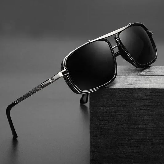 Lunettes de soleil polarisées Punk pour hommes, Vintage, mode Steampunk, carrées, pour la conduite, pour les voyages d'été, UV400