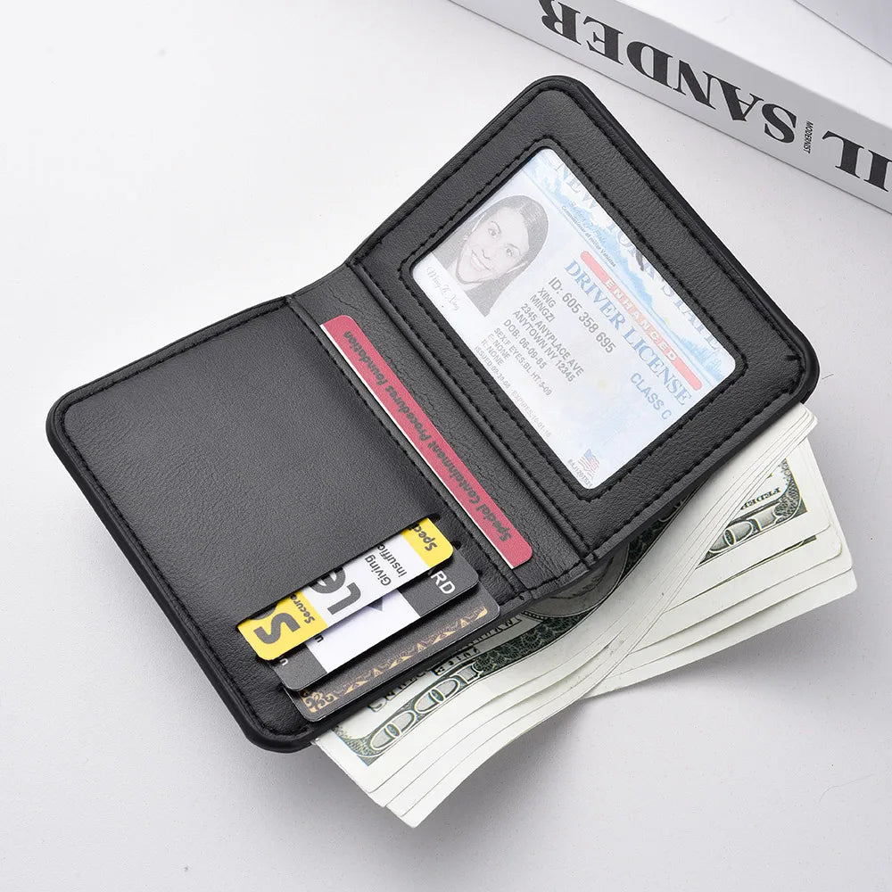 Mini portefeuille Ultra-fin en cuir PU souple pour hommes, 1 pièce, porte-cartes de crédit, court et Vertical, de haute qualité