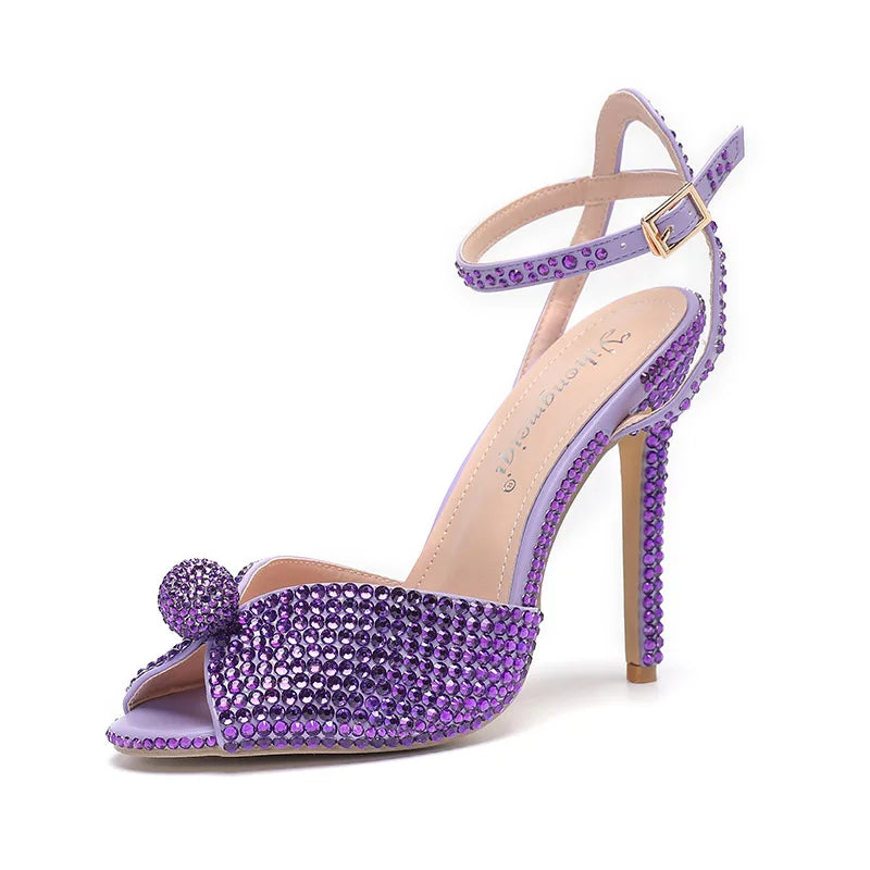 Zapatos de boda de tacón alto para mujer, sandalias Peep Toe, tacón de aguja, perlas, blanco, de diseñador, lujo, alta calidad, moda, 43