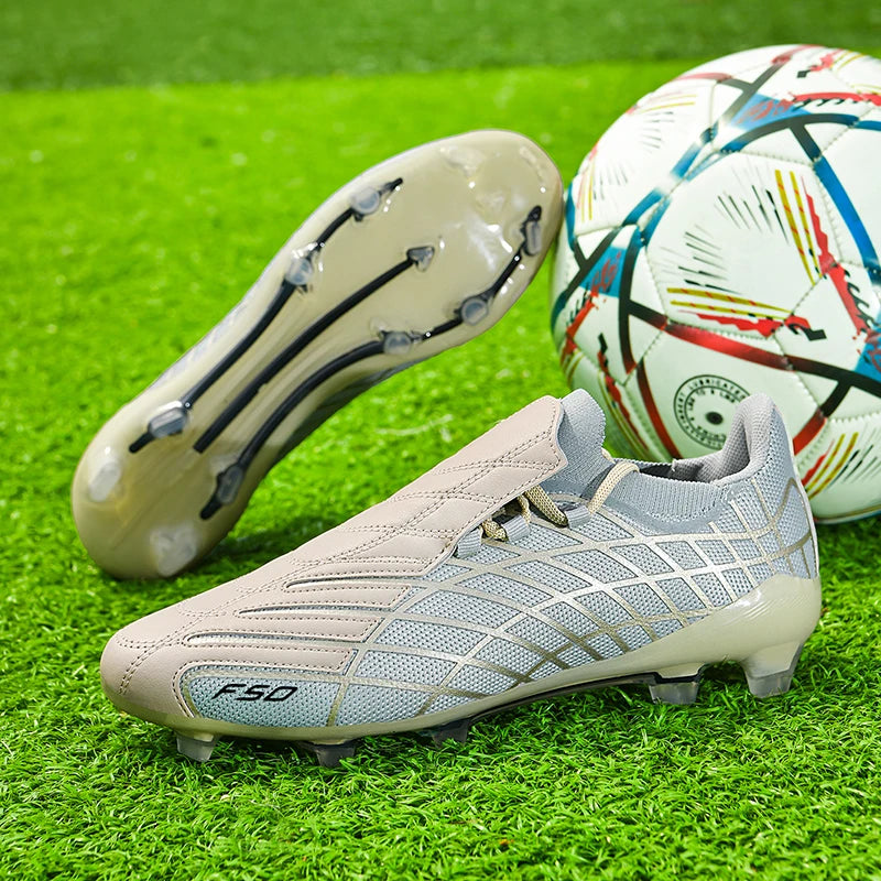 pscownlg Chaussures de Football FG Homme Microfibre Montantes — Crampons Longs, Match & Extérieur EU 34–46