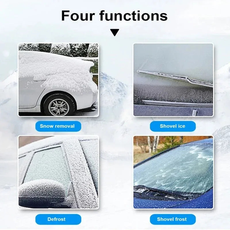 2Pcs Multifunction Car Snow Shovel, Winter Windshield De-icing Ice Scraper, Glass Snow Removal Tools, Auto Accessories