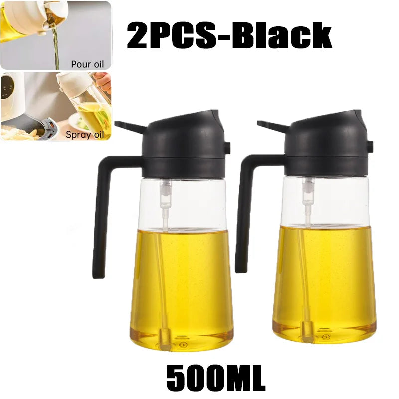 Botella pulverizadora de aceite de oliva para barbacoa, pulverizador de aceite de oliva de plástico, botella vacía, botella de vinagre o brocha de aceite, 200/300/500ml