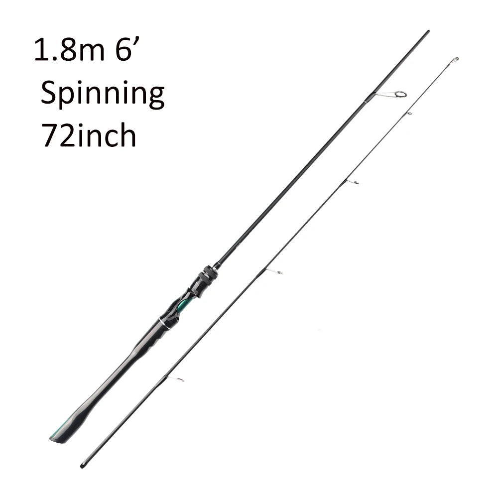 FISHINGFANS ORCA lumière moyenne ML puissance haute teneur en carbone mer eau douce basse conique arrondi côtelé tige de pêche en croisement