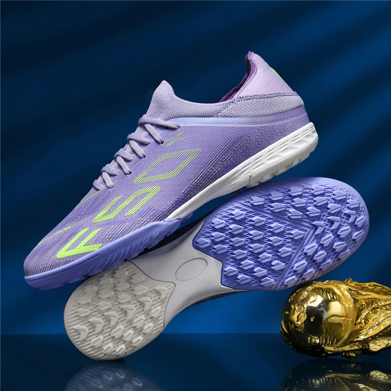 Chaussures de Football Homme Crampons TPR Cuir Verni — Terrain Gazon & Futsal EU 31–48