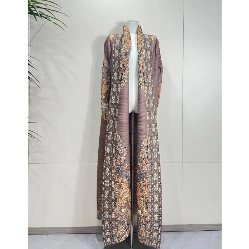 KAF femmes mode Abaya Vintage imprimé Cardigan conception ample grande taille élégante femme luxe Robe printemps automne modèle