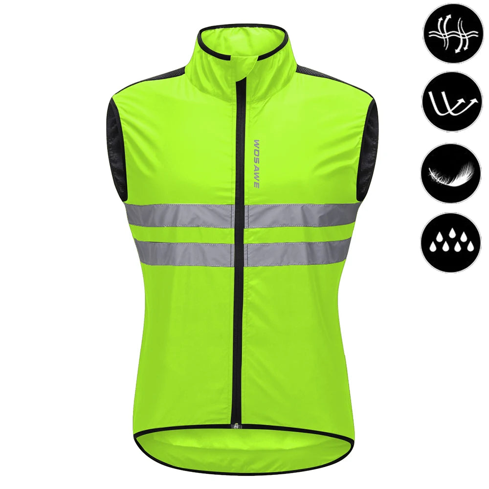 Gilets de cyclisme nuit sécurité pour hommes — sans manches, sport, VTT, vêtements vélo route
