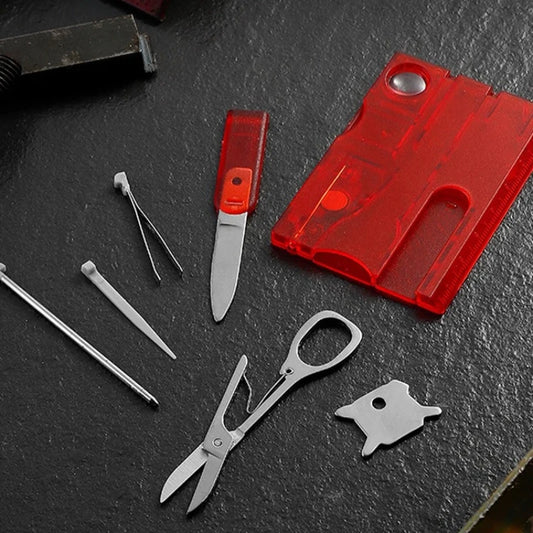 Multi-outils de poche Ultra fins 12 en 1, format carte de crédit, Camping en plein air, randonnée, équipement de survie, équipement EDC, cadeau
