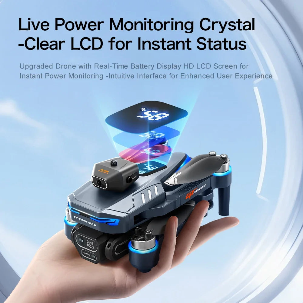 Drone GPS 8K professionnel — double caméra, moteur brushless, maintien d'altitude, quadricoptère pliable RC
