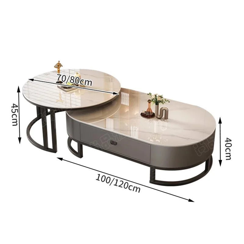 Tables basses extensibles rondes modernes — minimalistes, design livre, meubles salon