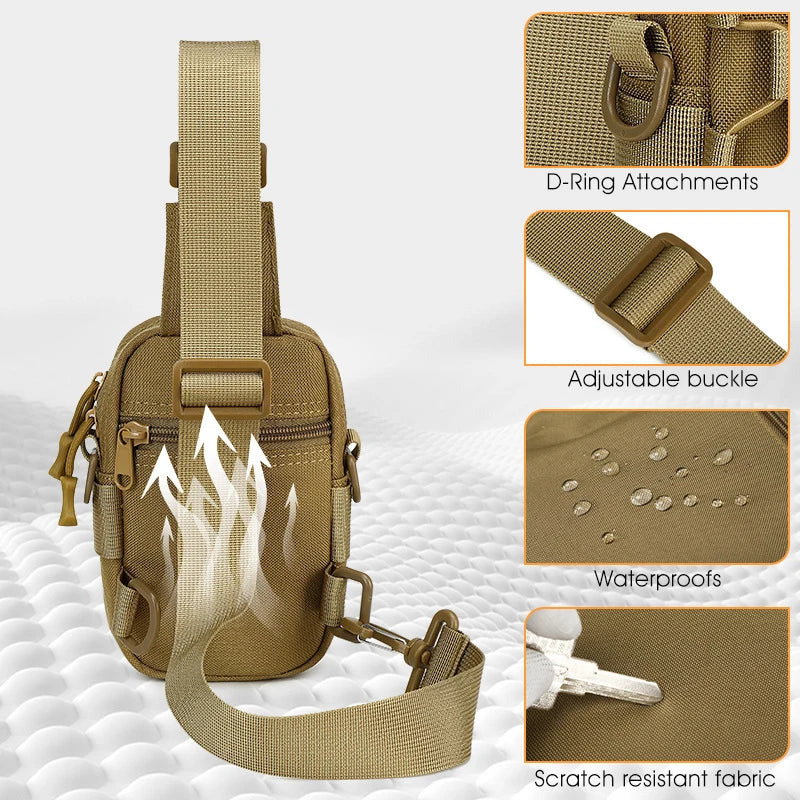 Sac de poitrine pour bouteille d'eau de Sport en plein air, couverture tactique suspendue à la taille, sacs de taille multifonctionnels, pochette de plate-forme de cyclisme d'escalade en plein air