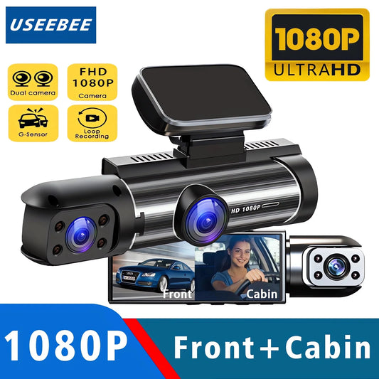Dashcam HD 1080P Double Objectif Cabine — Mini DVR Boîte Noire Intérieur
