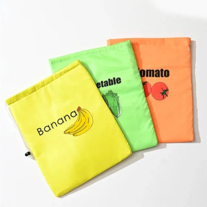 ‌ "Bouche de conservation isotherme – Organisateur de rangement réutilisable pour bananes, laitues et légumes (fermeture à cordon)"