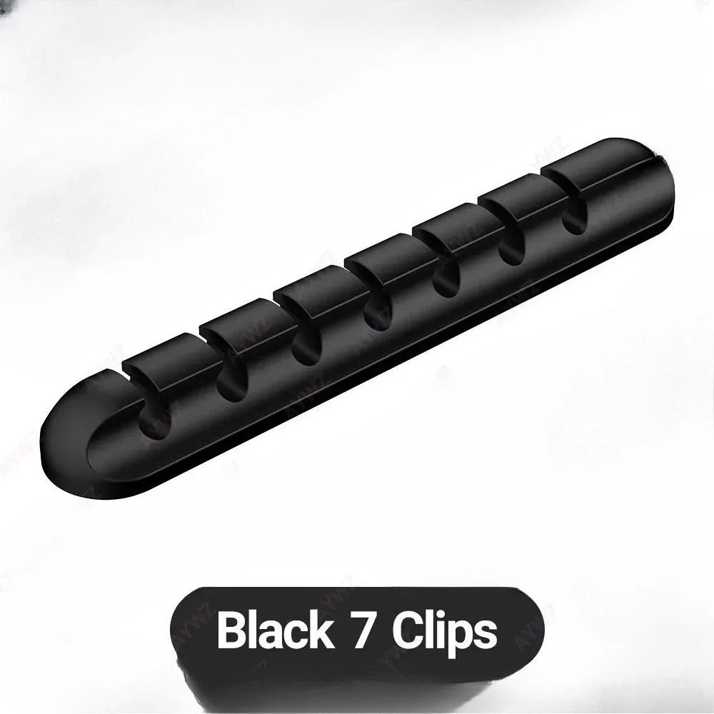 Clips al por mayor, soporte de cable para ratón, organizador de cables de auriculares, organizador de cables, enrollador de cable USB de silicona, gestión de escritorio ordenada