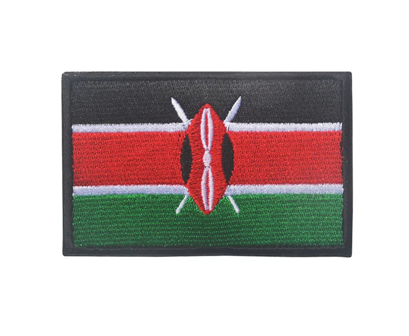 Drapeau d'Afrique 3D Egypte Kenya Algérie Nigeria Angola Tunisie Maroc Soudan Malte Namibie Ghana Mozambique Drapeaux Patchs brodés