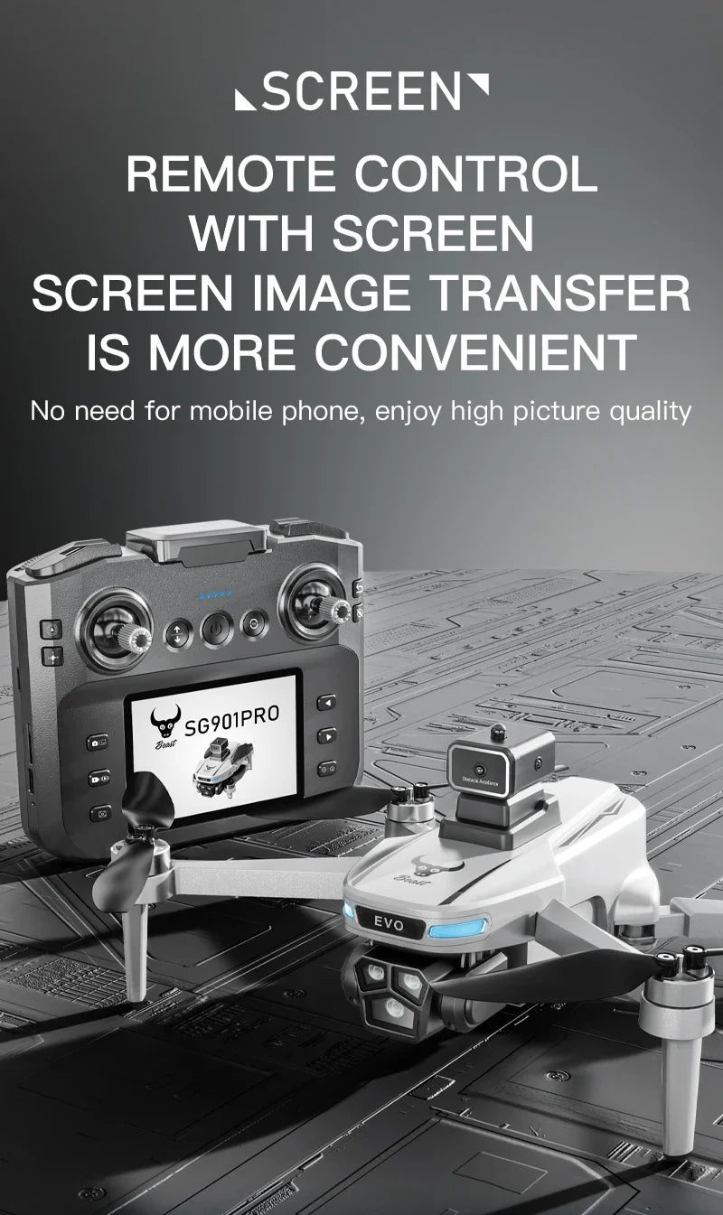 Drone GPS 8K professionnel — évitement d'obstacles, télécommande grand écran, pliable, moteur brushless