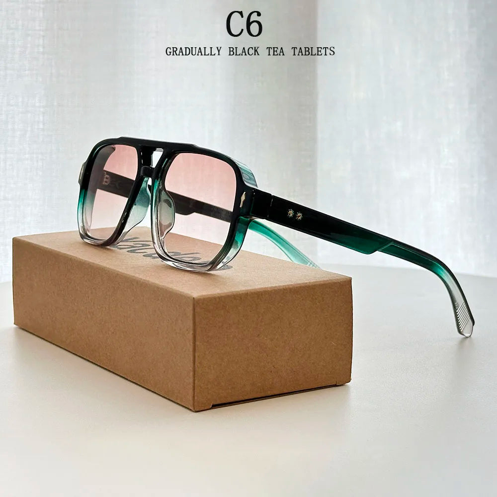 Men's Square Sunglasses Vintage Fashion Retro Women's Sunglasses Trendy Gafas De Sol Hombre Lunette Soleil Femme Drop Shipping