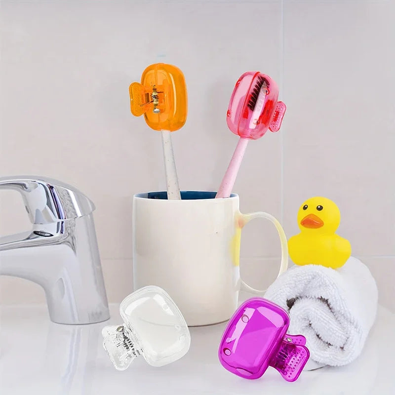 Couvre-têtes de brosse à dents de voyage, 1 pièce, capuchon de protection de brosse à dents, étui de protection, Clip en plastique Portable pour voyage domestique