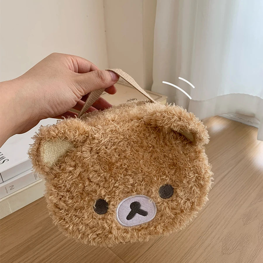 Plush Makeup Bag, Casual Bear Cosmetic Bag, Jewelry Storage Pouch for Women, Girls' Handbag Organizer, Gift, Special Offers