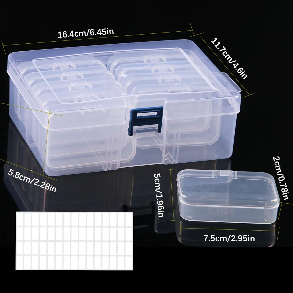 Caja de almacenamiento de bordado de pintura de diamante DIY, contenedor de almacenamiento de mosaicos de galletas de joyería de uñas, caja de almacenamiento multifuncional