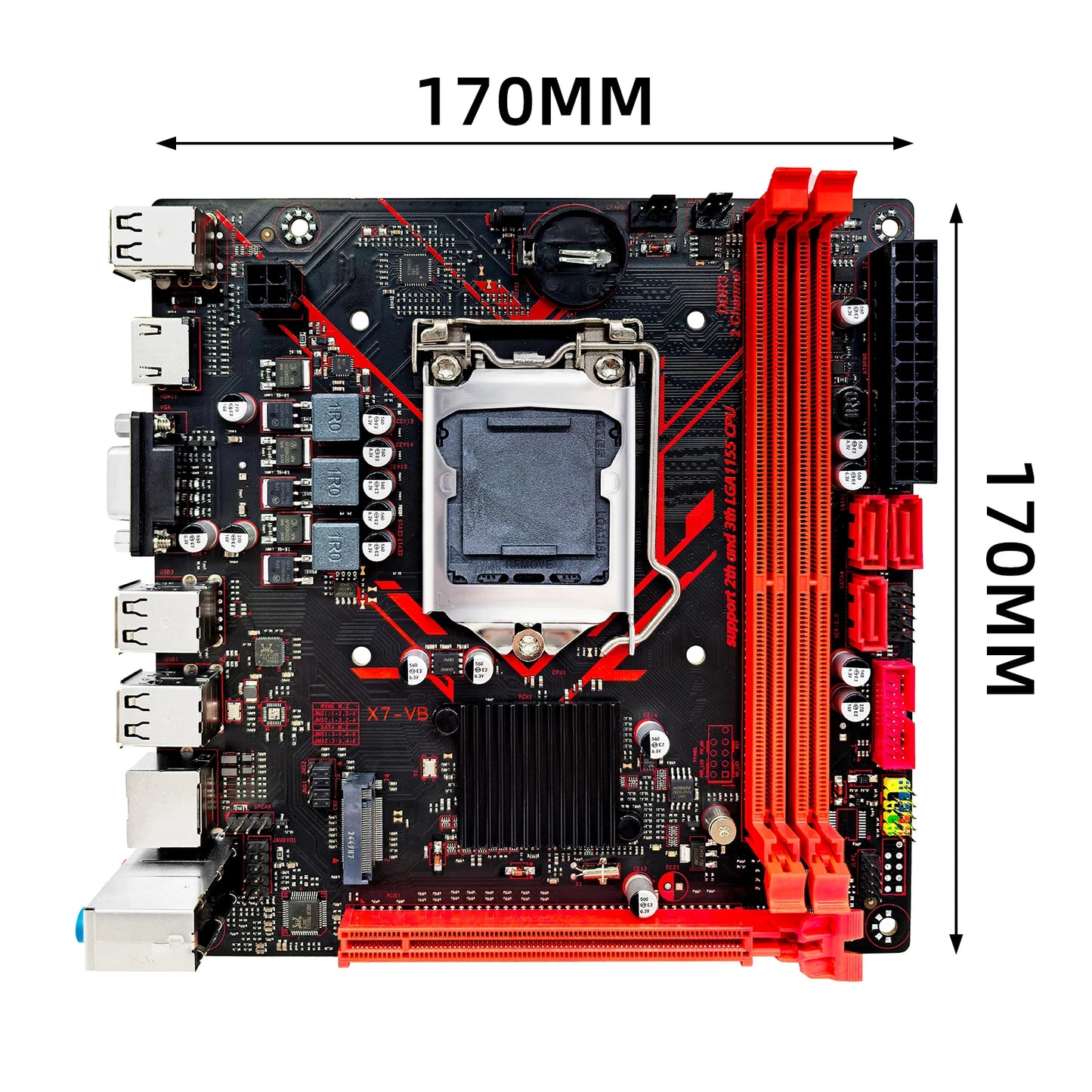 ZSUS H61 carte mère LGA 1155 cartes mères de bureau prenant en charge la RAM DDR3 avec Interface NVME M.2 USB2.0 SATA2.0