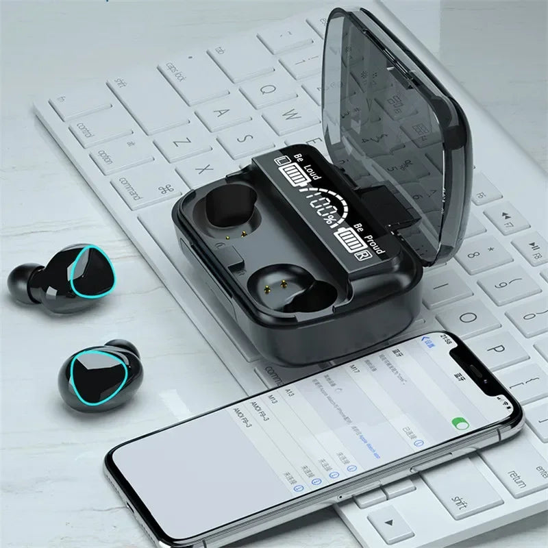 Écouteurs Bluetooth TWS stéréo 9D — boîte de chargement 3500mAh, étanches, sport, avec microphone