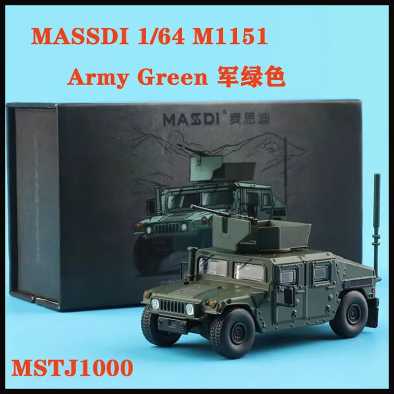 MASSDI 1/64 H1 M1151/Tanque tigre modelo militar de aleación para coche, colección clásica para adultos, exhibición, regalo, juguete para niño