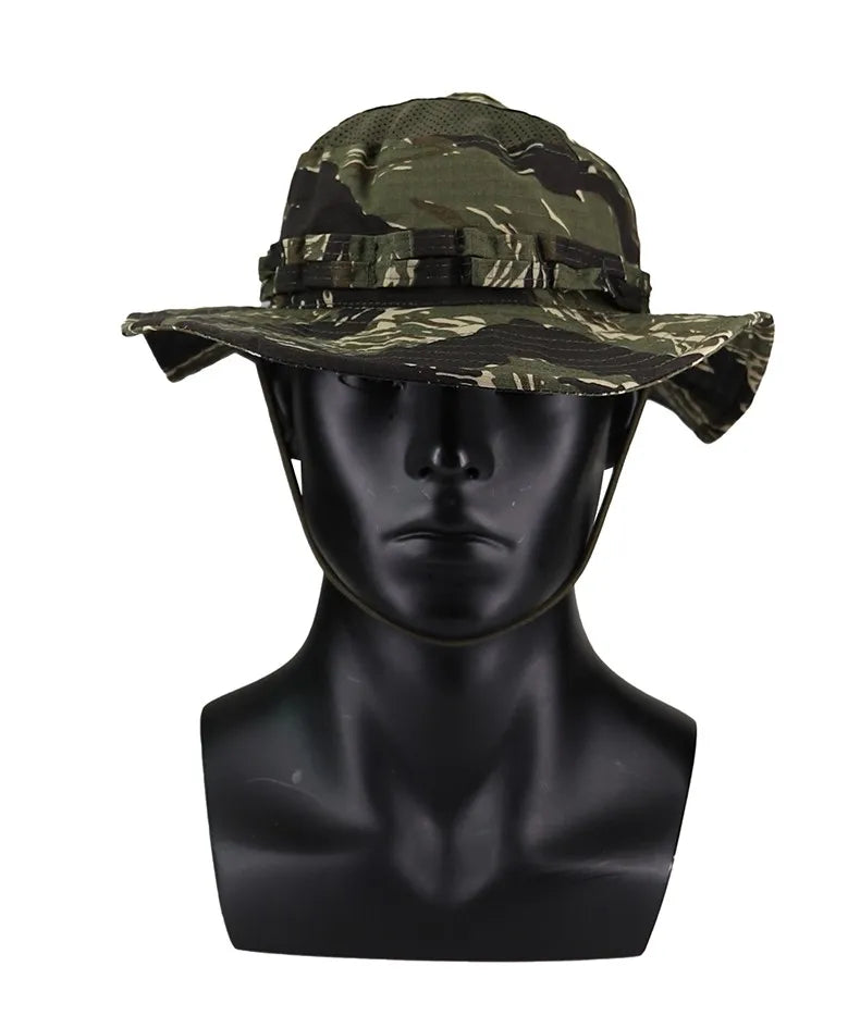 Nouveau 2026 Casquette Bob Camouflage Multicam avec Poche Carrée pour Passionnés de Tactique, Chapeau de Soleil pour Pêche, Randonnée et Activités de Plein Air