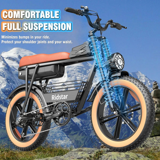 1000W 48V20AH Electric Battery Lithium All-Terrain Ebike Motorcycle 20*4.0 Fat Tire with Storage Box Electric Bicycle