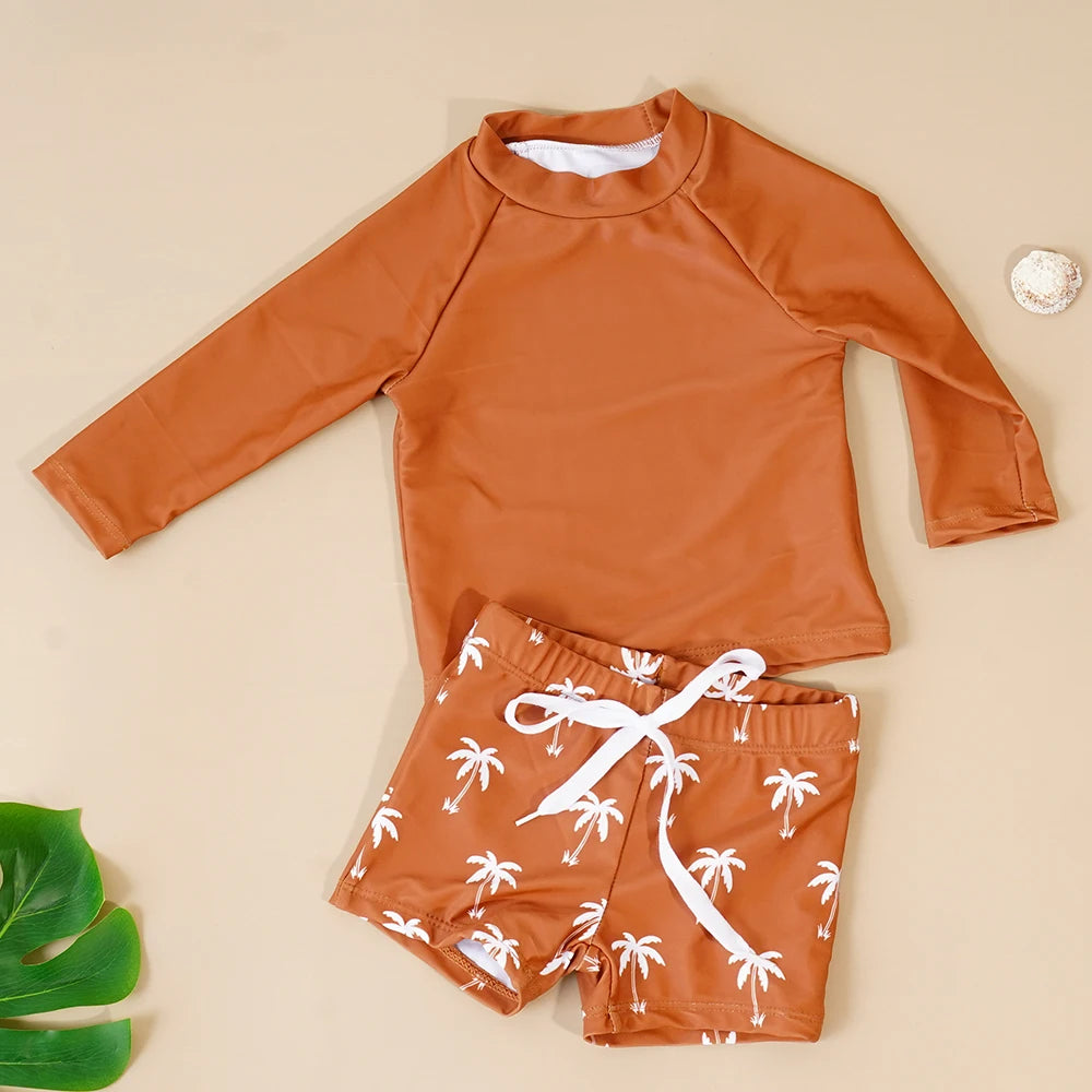 Elinfant été bébé garçons fille à manches longues maillot de bain à la mode mignon piscine maillots de bain