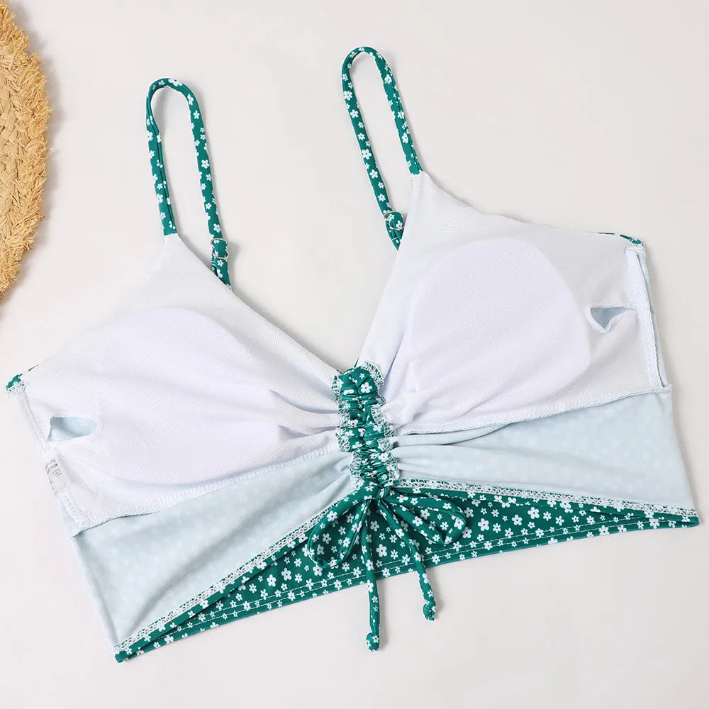 2025 taille haute Bikini maillot de bain femmes Push Up Bikini maillot de bain fleuri imprimé Bikini boxeurs maillots de bain maillot de bain maillot de bain