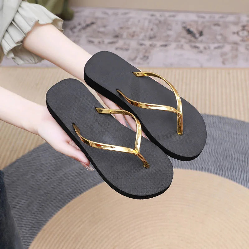 Women's flat-bottomed summer flip-flops beach shoes sandals women's shoes slippers slide indoor home Women's Shoe