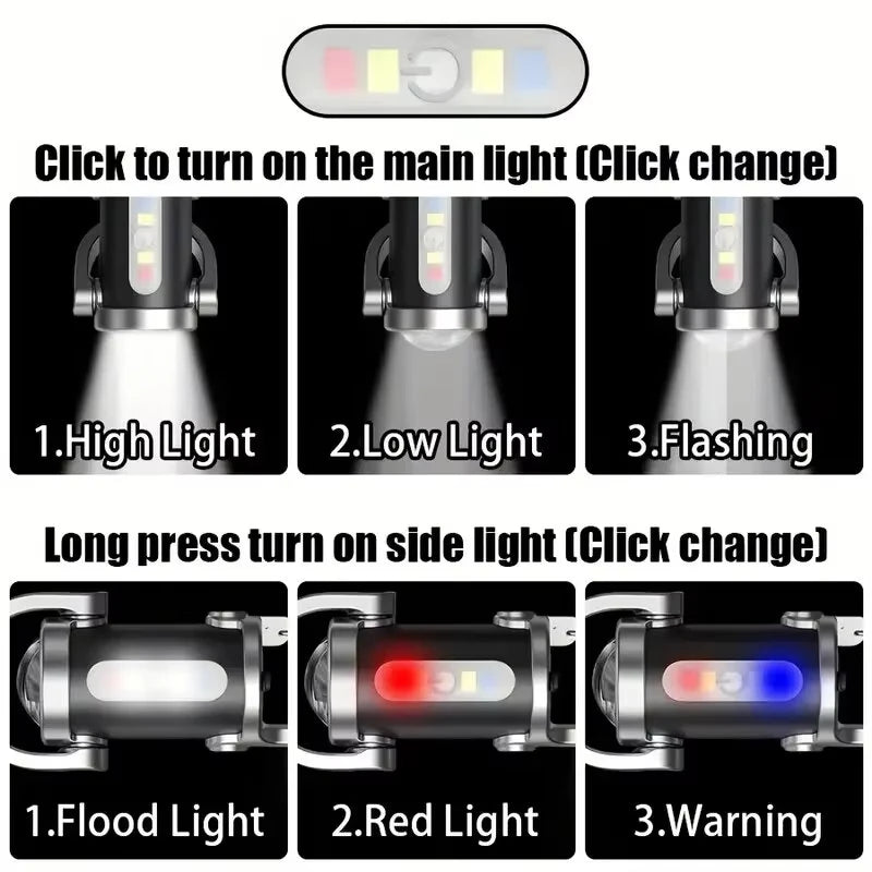 Mini Lampe de Poche Porte-clés Rechargeable COB — Camping, Randonnée & Urgence