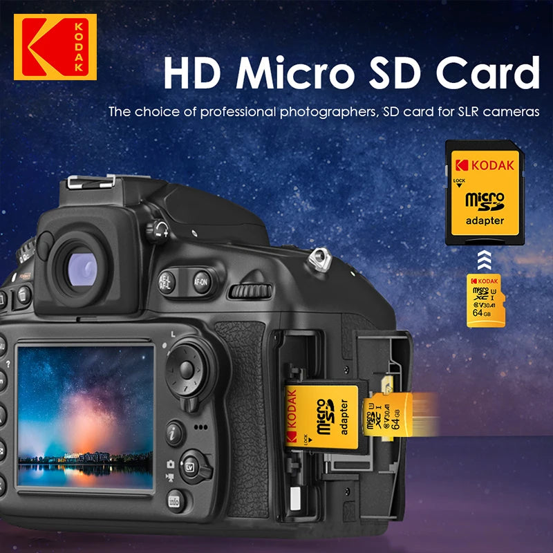 Original Kodak U3 A1 V30 MicroSD 128GB 32GB 64GB 256GB classe 10 cartes 32 64 128 256GB carte mémoire de téléphone vidéo