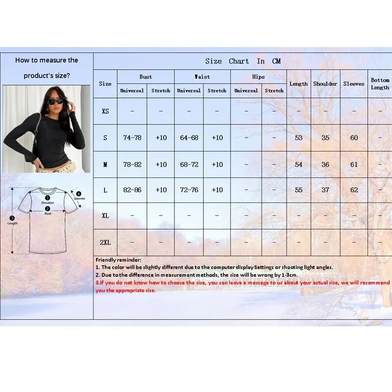 Women's Long Sleeve T-shirt Slim Fit Tops Women's Crew Neck Knitted Bodycon T-shirt Street Wear 2024 New 2408