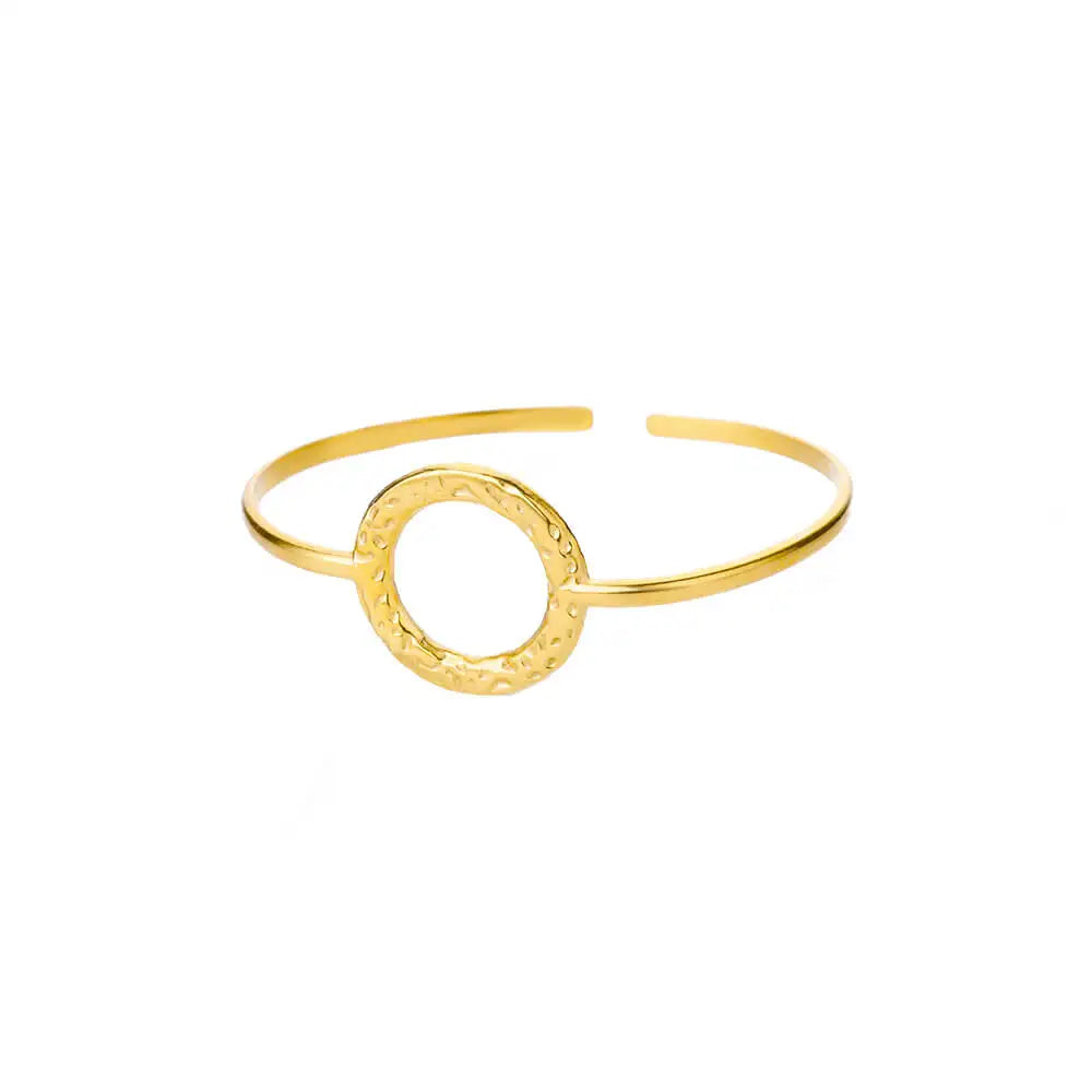 Bracelets d'ouverture à motif de bosse classique exquis pour femmes, manchette, couleur or, acier inoxydable, ornement à main, cadeau