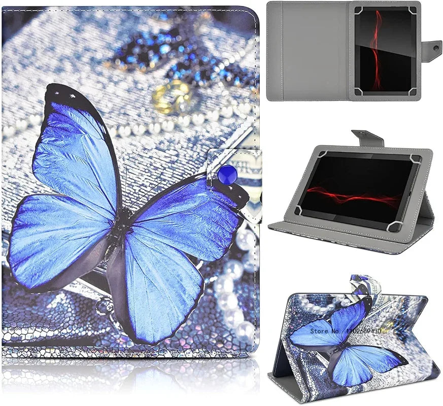 Estuche universal para tableta de 7" 8" 10.1", funda para tableta de 8 pulgadas 10 pulgadas, cubierta de soporte de cuero PET para Android/iOS/Windows de 7-10.5 pulgadas Capa