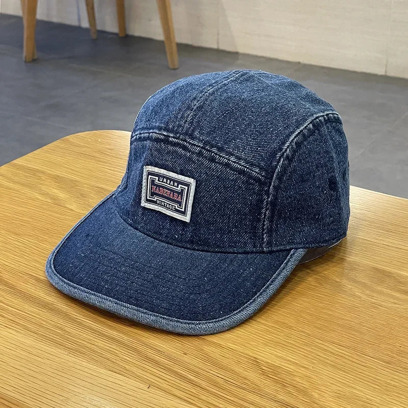 Casquette de Baseball en Denim à bord plat Vintage pour hommes et femmes, casquette à rabat Harajuku, mode Streetwear, chapeau de Skateboard à 5 panneaux