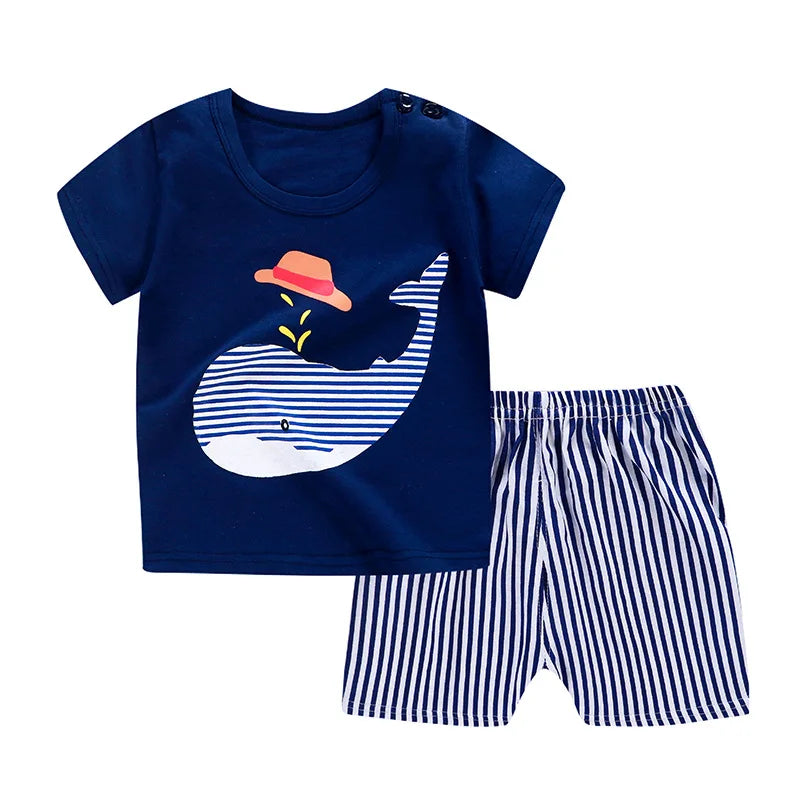 Winnie Pooh lindo conjunto de ropa de verano para niños, chándal de dibujos animados, moda para bebés, niños, camiseta de manga corta + pantalones cortos, 2 piezas
