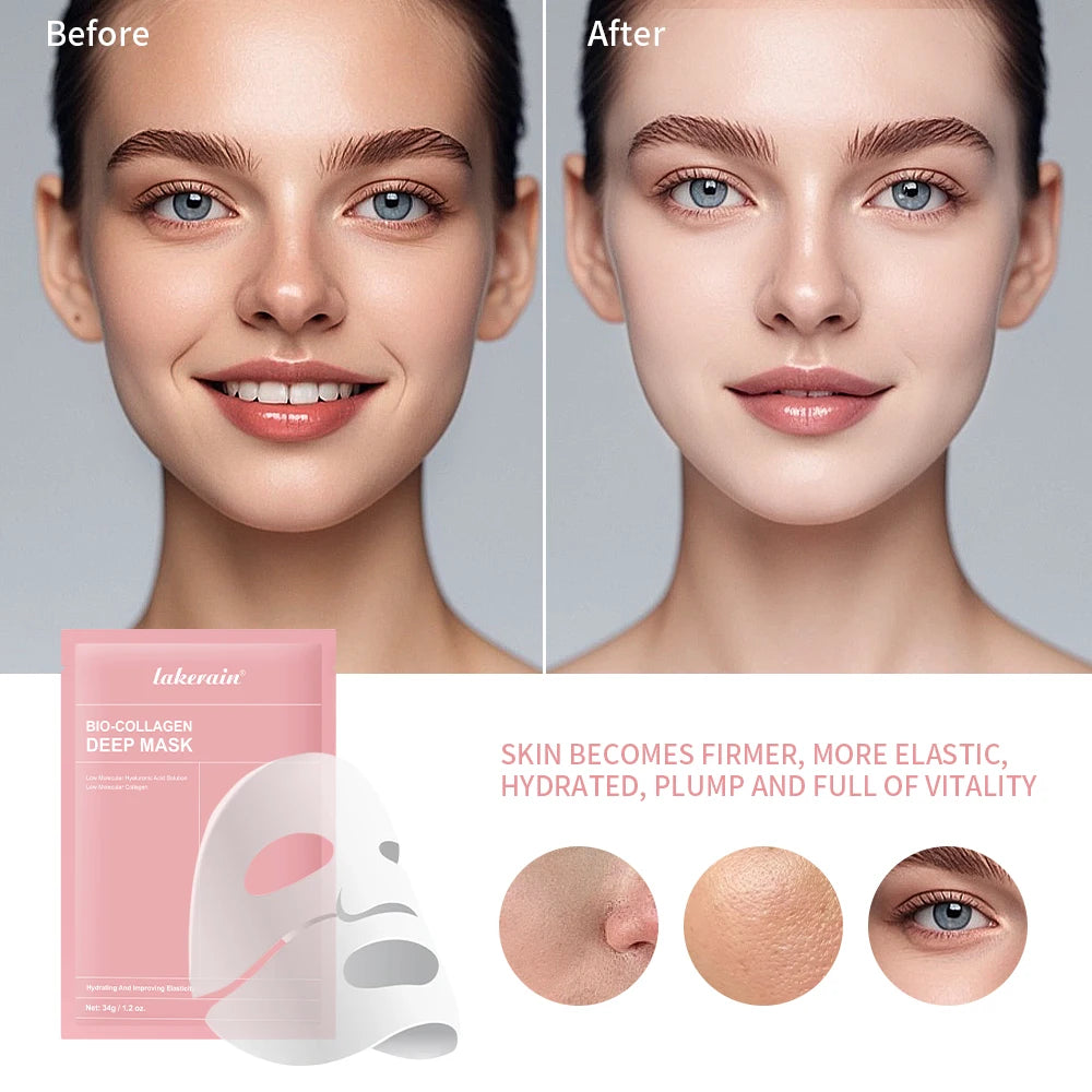 Biocolágeno, mascarilla facial profunda, suplemento de colágeno, mascarilla hidratante nocturna de hidrogel, mejora la elasticidad, minimiza los poros, reafirmante
