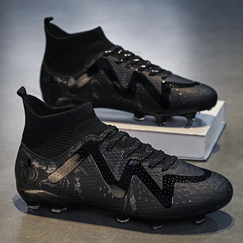 ACTLASO Chaussures de Football FG/TF Homme Cuir — Crampons Sol Mou, Pelouse EU 35–48