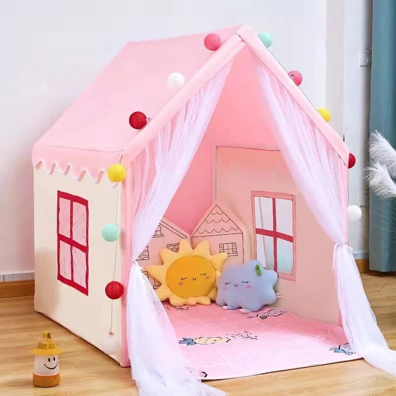 Tente tipi portable pour enfants, maison de jeu pour bébé, rose, bleu, jouet intérieur et extérieur, maison de princesse